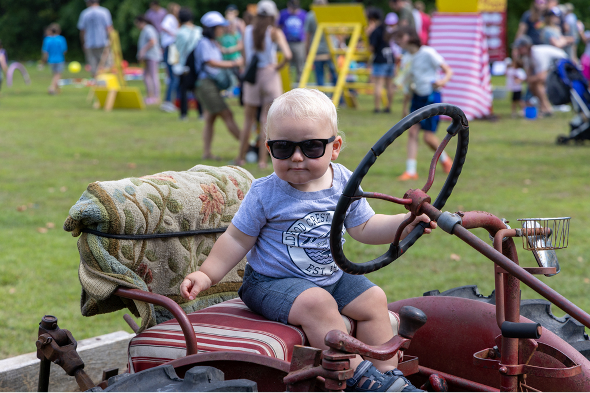 Child on Tractor at Saugerties Farmers Market